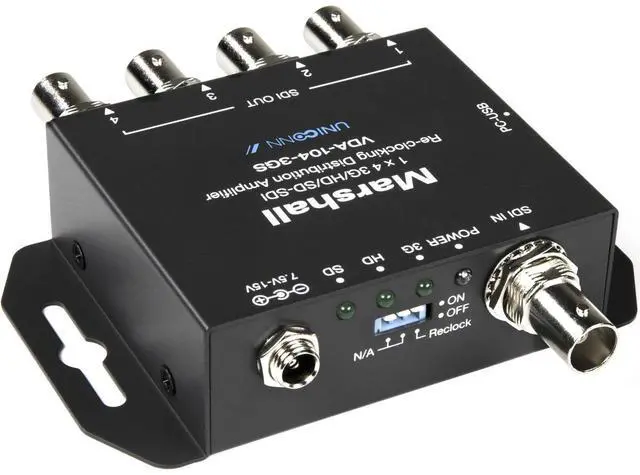 Alt view image 4 of 4 - Marshall Electronics VDA-104-3GS 1x4 3G/HD/SD-SDI Reclocking Distribution Amplifier