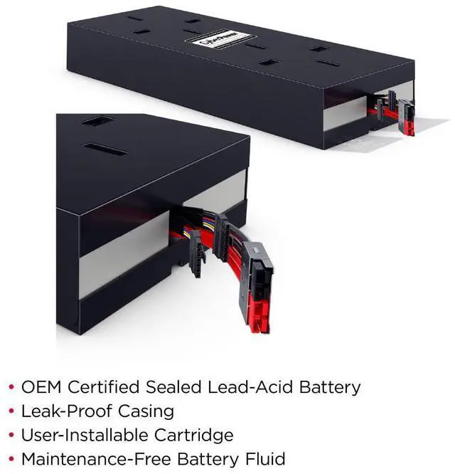 Alt view image 3 of 10 - CyberPower RB1260X8 Replacement Battery Cartridge