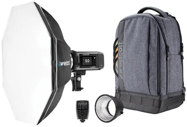 Alt view image 7 of 8 - Westcott FJ400 II Strobe 1-Light Backpack Kit with FJ-X3 M Universal Trigger