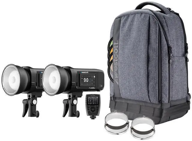 Alt view image 8 of 9 - Westcott FJ400 II Strobe 2-Light Backpack Kit with FJ-X3 M Universal Trigger