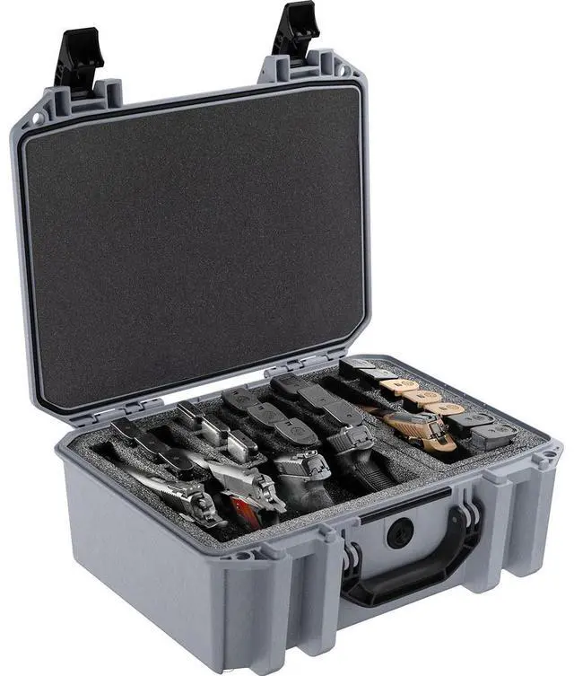 Alt view image 2 of 4 - Pelican Vault V300 Universal 5-Pistol Case with Custom Foam, Gray