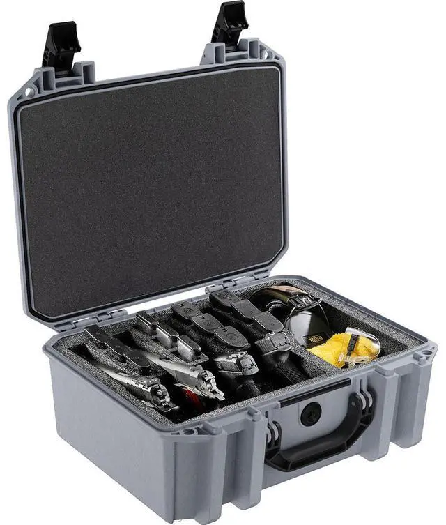 Alt view image 4 of 4 - Pelican Vault V300 Universal 5-Pistol Case with Custom Foam, Gray