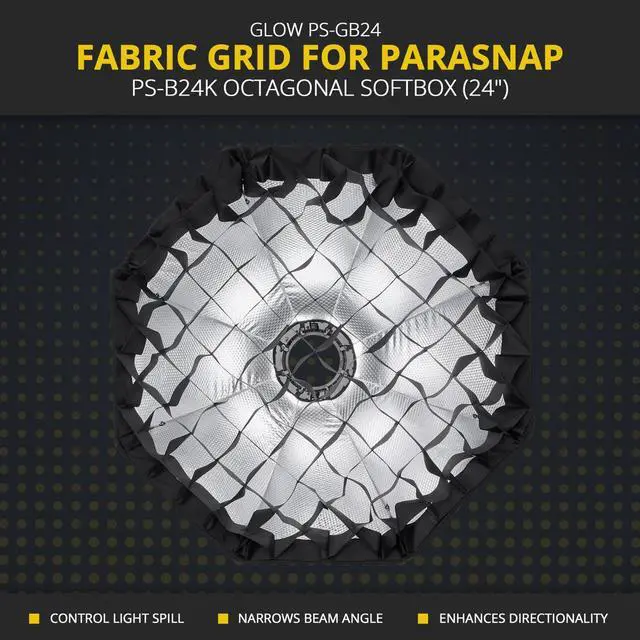 Alt view image 2 of 7 - Glow PS-GB24 Fabric Grid for ParaSnap PS-B24K Octagonal Softbox (24")