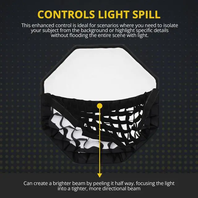 Alt view image 4 of 7 - Glow PS-GB24 Fabric Grid for ParaSnap PS-B24K Octagonal Softbox (24")