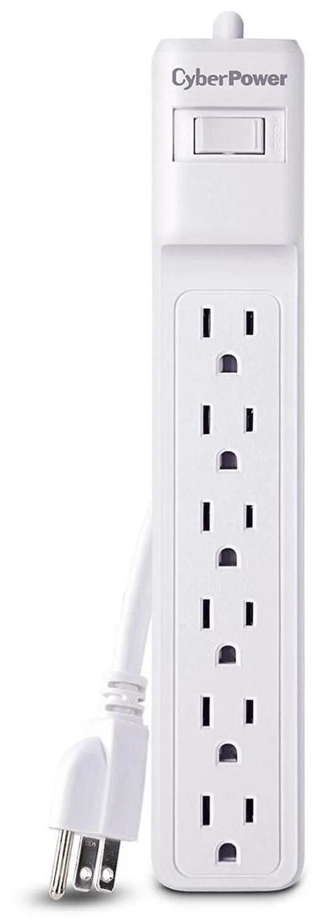 Alt view image 3 of 9 - CyberPower B602RC1 6 Outlet Surge Protector - White