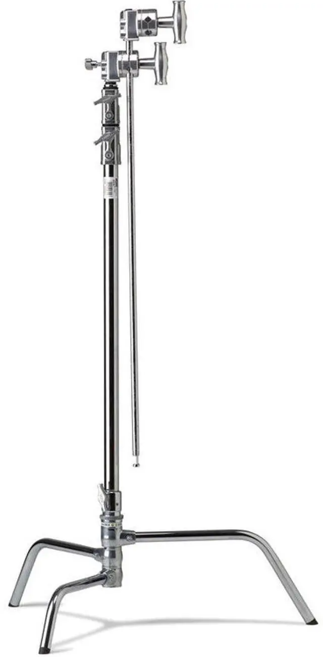 Alt view image 2 of 9 - Kupo 40" Master C-Stand with Turtle Base Kit, Includes 2.5" Grip Head and 40" Grip Arm with Hex Stud, 22lbs Capacity, Silver