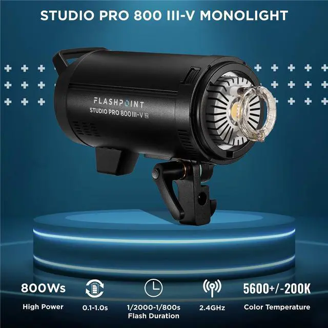 Alt view image 2 of 7 - Flashpoint Studio Pro 800 III-V 800Ws R2 Monolight Flash w/Lamp and Bowens Mount