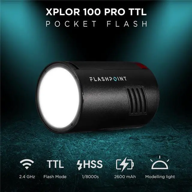 Alt view image 2 of 7 - Flashpoint Flashpoint XPLOR 100 Pro TTL R2 Battery-Powered Monolight #XPLOR100PT
