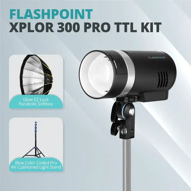 Alt view image 2 of 7 - Flashpoint XPLOR 300 Pro TTL R2 Battery-Powered Monolight Bundle #XPLOR300PTK7