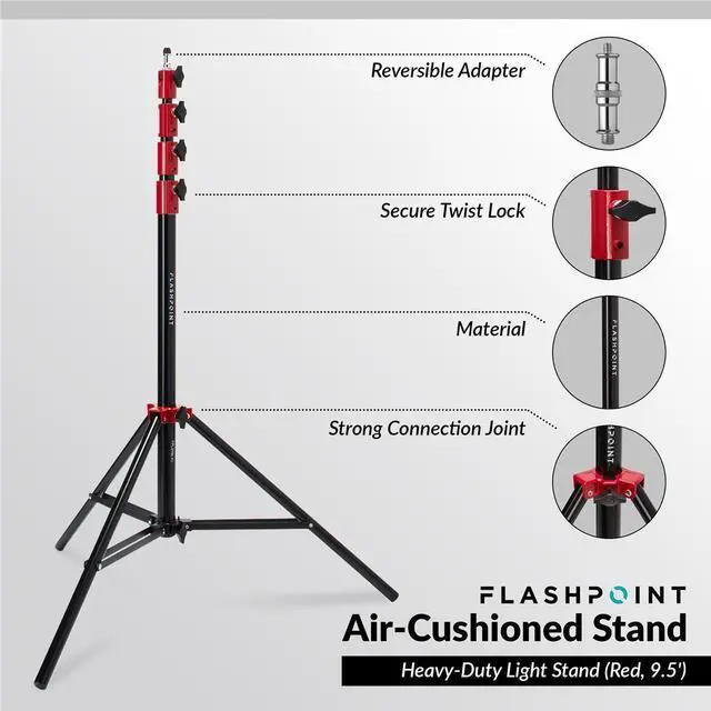 Alt view image 4 of 7 - Profoto B10X Off Camera Flash Head, Bundle with Light Stand, Red/9.5' #901192 F