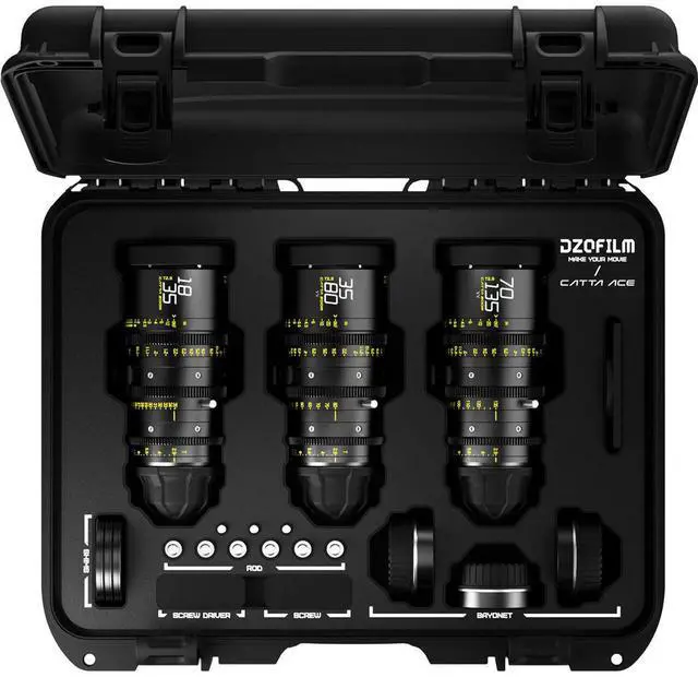 Main image of DZOFILM Catta Zoom FF 18-35/35-80/70-135mm T2.9 Cine 3-Lens Kit, Sony E, Black