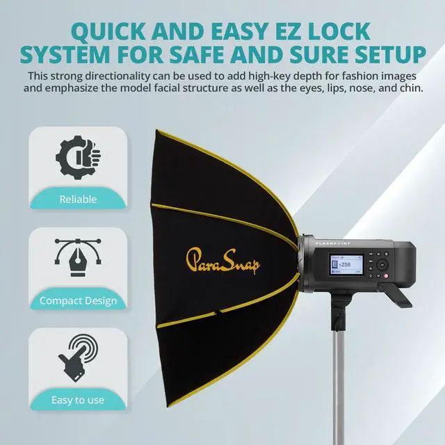 Alt view image 7 of 7 - Flashpoint XPLOR 600PRO TTL R2 Monolight Kit With Glow ParaSnap 36" Softbox