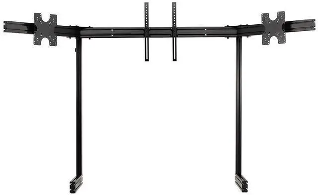 Alt view image 3 of 6 - Next Level Racing Elite Free Standing Triple Monitor Stand- Black Edition - 21" to 65" Screen Support - 55.12" Height x 95.47" Width - Freestanding - Black Anodized  NLR-E036