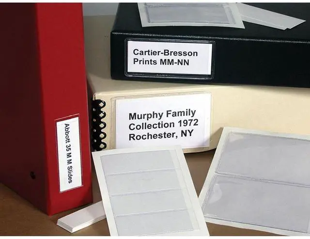Alt view image 4 of 4 - Archival Methods Adhesive Back Vinyl Label Holders, 1x3", Package of 20