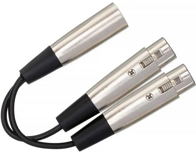Alt view image 6 of 6 - 18" Y Cable Dual XLR3F To XLR Male