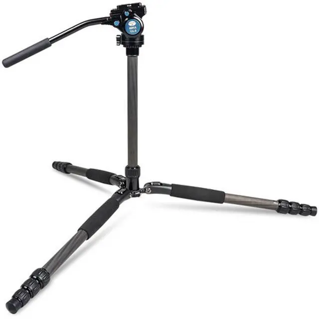 Alt view image 2 of 11 - Sirui T-024S Light Carbon Fiber Tripod with VA-5 Ultra Compact Fluid Video Head