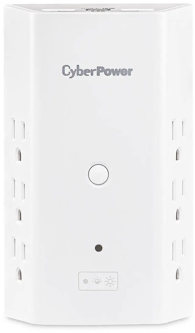 Main image of CyberPower P6WUCL 6-Outlet Wall Mount Surge Protector with USB and Night Light, White