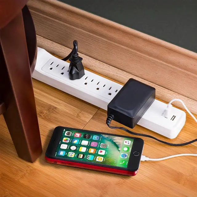 Alt view image 7 of 7 - CyberPower P704URC1 7-Outlet Surge Protector with 2x USB-A Port, White