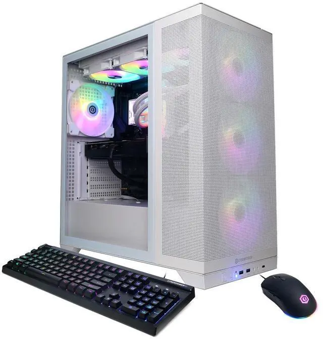 Main image of CyberPowerPC Gamer Supreme Liquid Cooled Gaming Desktop Computer, AMD Ryzen 9 9900X3D 4.4GHz, 32GB RAM, 2TB SSD, AMD Radeon RX 9070 XT 16GB, Windows 11 Home, White