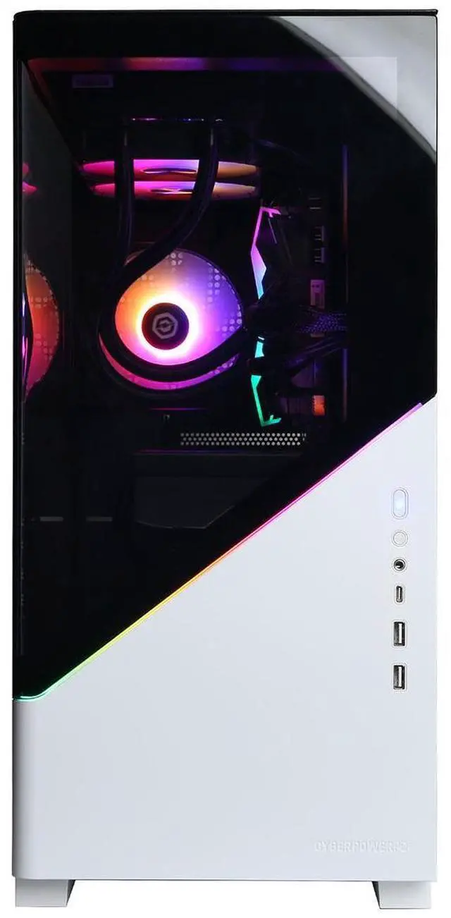 Alt view image 2 of 7 - CyberPowerPC Gamer Supreme Liquid Cooled Gaming Desktop Computer, Intel Core i7-14700F 2.1GHz, 16GB RAM, 2TB SSD, NVIDIA GeForce RTX 5060 8GB, Windows 11 Home, White