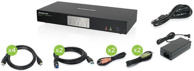 Alt view image 13 of 16 - IOGEAR 2-Port 4K Dual View KVMP Switch with HDMI Connection, USB 3.0 Hub and Audio