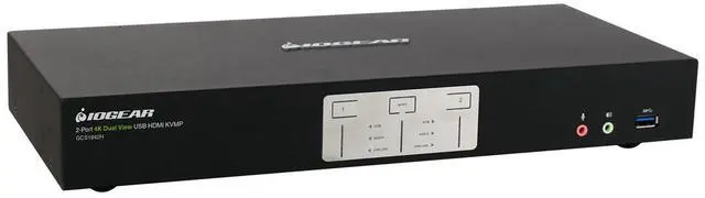 Alt view image 14 of 16 - IOGEAR 2-Port 4K Dual View KVMP Switch with HDMI Connection, USB 3.0 Hub and Audio