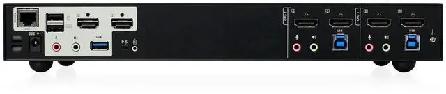 Alt view image 16 of 16 - IOGEAR 2-Port 4K Dual View KVMP Switch with HDMI Connection, USB 3.0 Hub and Audio