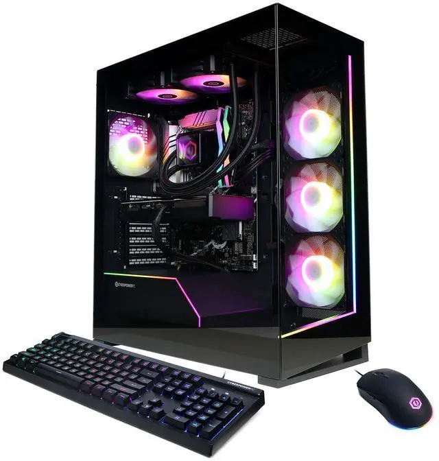 Main image of CyberPowerPC Gamer Supreme Liquid Cooled Gaming Desktop Computer, Intel Core i7-14700KF 3.4GHz, 32GB RAM, 1TB SSD, NVIDIA GeForce RTX 5070 12GB, Windows 11 Home, Black