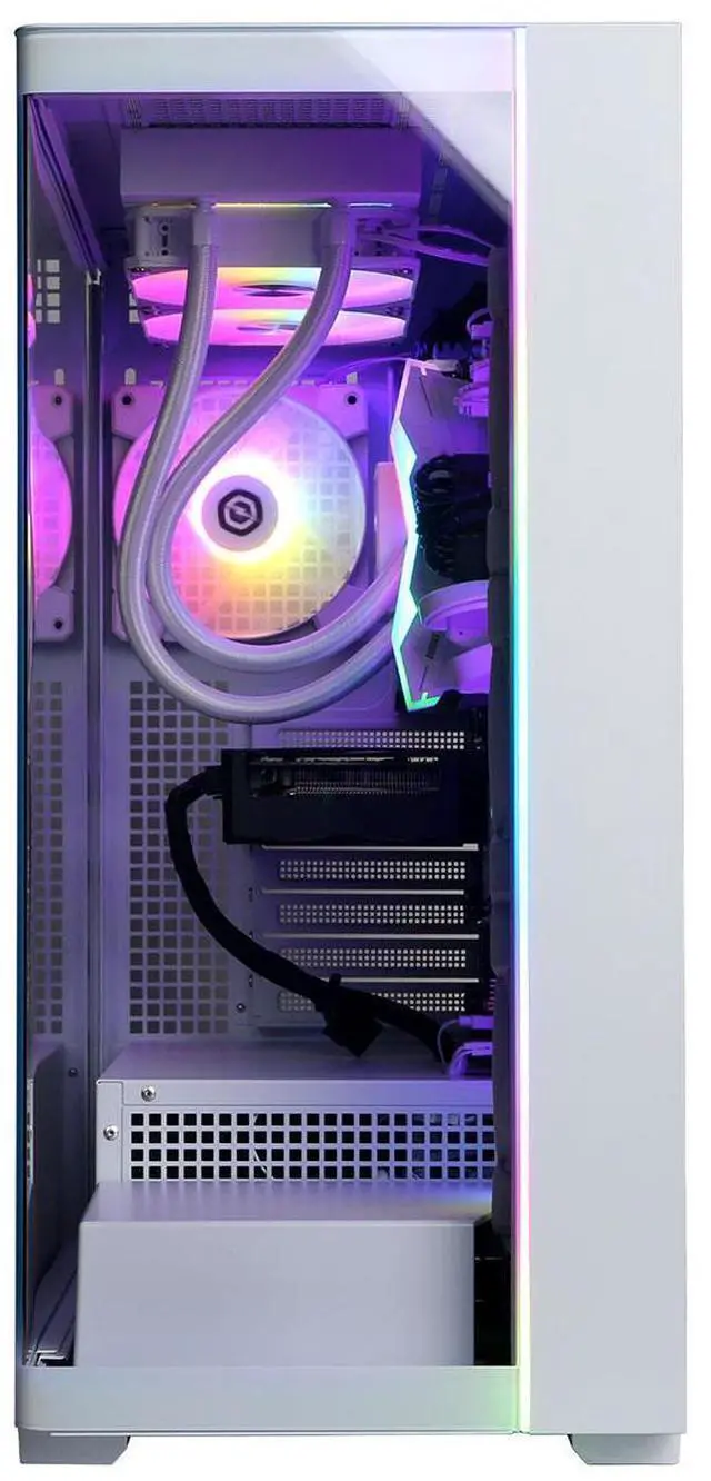 Alt view image 2 of 7 - CyberPowerPC Gamer Supreme Liquid Cooled Gaming Desktop Computer, AMD Ryzen 7 8700F 4.1GHz, 32GB RAM, 2TB SSD, AMD Radeon RX 9060 XT 16GB, Windows 11 Home, White
