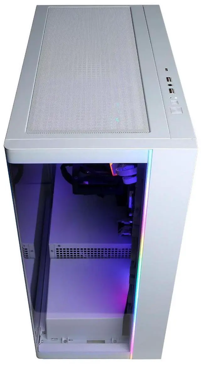 Alt view image 3 of 7 - CyberPowerPC Gamer Supreme Liquid Cooled Gaming Desktop Computer, AMD Ryzen 7 8700F 4.1GHz, 32GB RAM, 2TB SSD, AMD Radeon RX 9060 XT 16GB, Windows 11 Home, White
