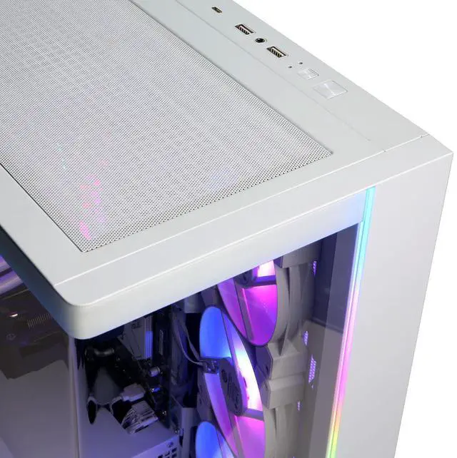 Alt view image 4 of 7 - CyberPowerPC Gamer Supreme Liquid Cooled Gaming Desktop Computer, AMD Ryzen 7 8700F 4.1GHz, 32GB RAM, 2TB SSD, AMD Radeon RX 9060 XT 16GB, Windows 11 Home, White