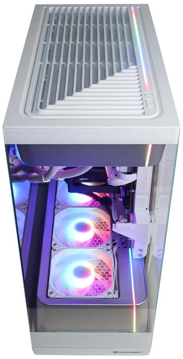 Alt view image 3 of 7 - CyberPowerPC Gamer Supreme Liquid Cooled Gaming Desktop Computer, AMD Ryzen 7 9800X3D 4.7GHz, 32GB RAM, 2TB SSD, AMD Radeon RX 9060 XT 16GB, Windows 11 Home, White