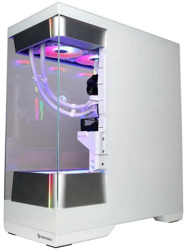 Alt view image 5 of 7 - CyberPowerPC Gamer Supreme Liquid Cooled Gaming Desktop Computer, AMD Ryzen 7 9800X3D 4.7GHz, 32GB RAM, 2TB SSD, AMD Radeon RX 9060 XT 16GB, Windows 11 Home, White