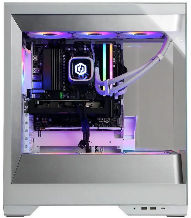 Alt view image 6 of 7 - CyberPowerPC Gamer Supreme Liquid Cooled Gaming Desktop Computer, AMD Ryzen 7 9800X3D 4.7GHz, 32GB RAM, 2TB SSD, AMD Radeon RX 9060 XT 16GB, Windows 11 Home, White