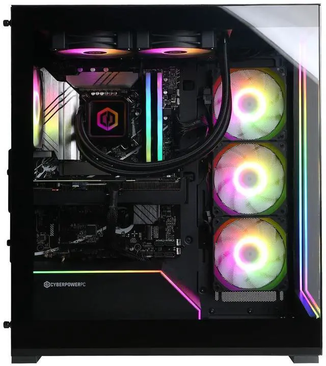 Alt view image 6 of 7 - CyberPowerPC Gamer Supreme Liquid Cooled Gaming Desktop Computer, Intel Core i7-14700KF 3.4GHz, 32GB RAM, 1TB SSD, NVIDIA GeForce RTX 5070 12GB, Windows 11 Home, Black