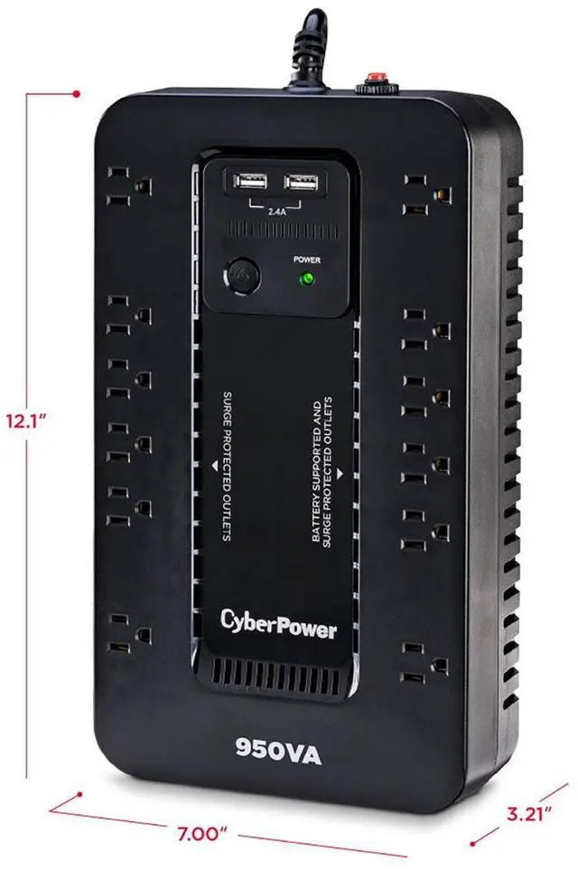 Alt view image 10 of 12 - CyberPower SX950U UPS PC Battery Backup
