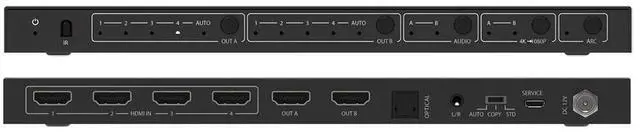 Alt view image 2 of 7 - DVDO 4x2 4K HDMI 18Gbps Matrix Switcher with Audio Outputs, Black