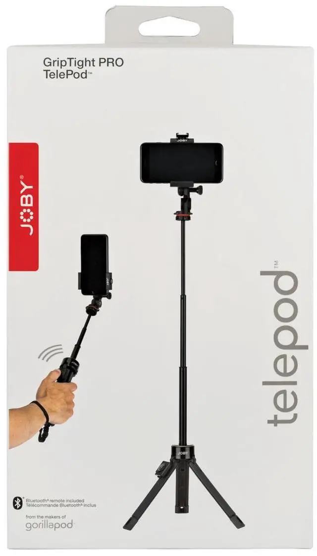 Alt view image 2 of 16 - JOBY GripTight PRO TelePod for Smartphones & Action Cameras, Black/Grey #JB01534