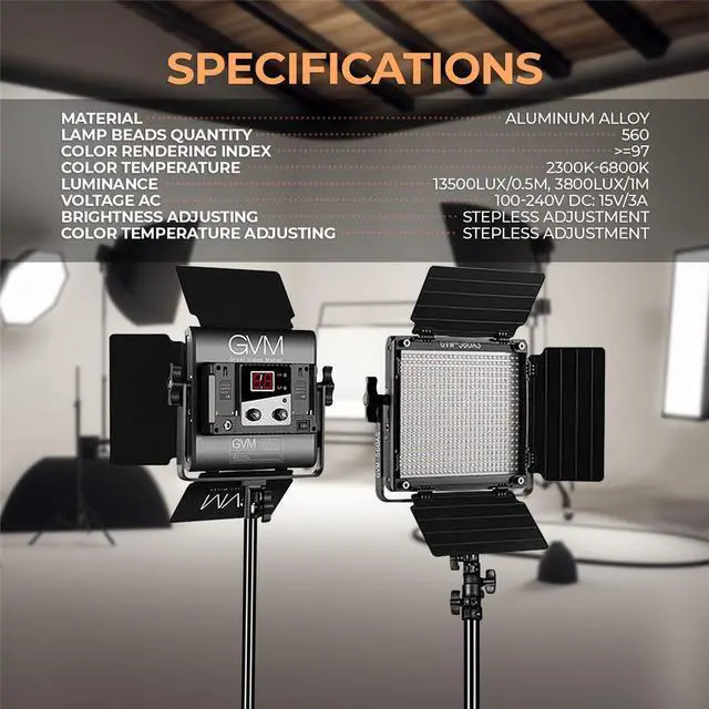 Alt view image 5 of 7 - GVM 560AS 30W Bi-Color Soft LED Panel 2-Light Kit w/Charger, 4x NP-F550 Battery