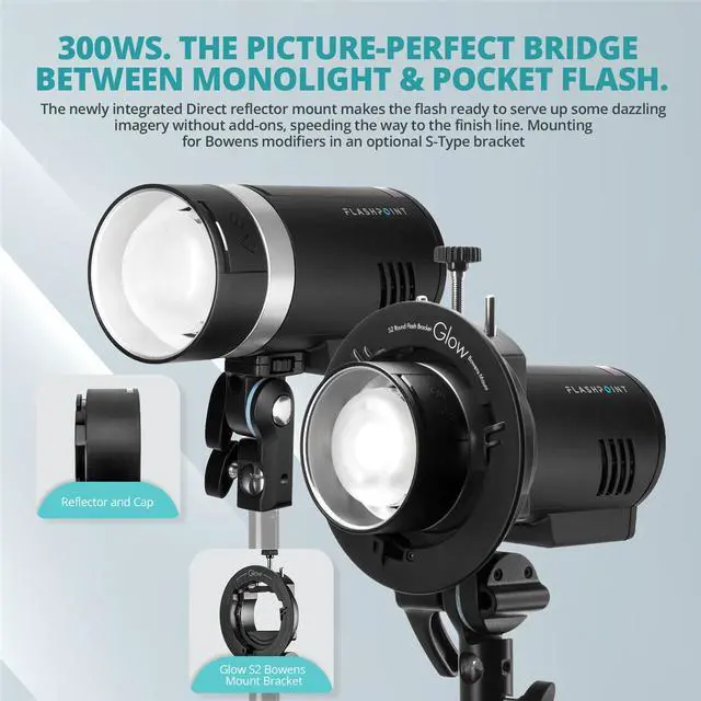 Alt view image 5 of 7 - Flashpoint XPLOR300 Pro TTL R2 Battery-Powered Monolight 2-Light Location Kit