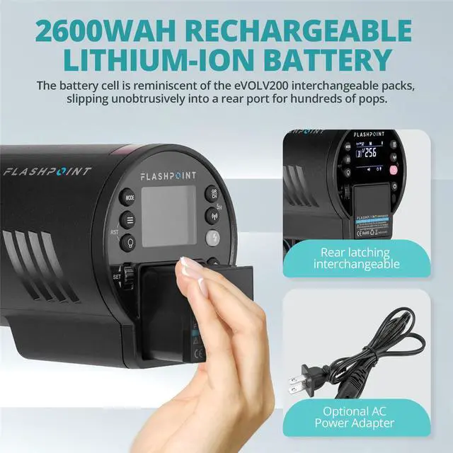 Alt view image 6 of 7 - Flashpoint XPLOR300 Pro TTL R2 Battery-Powered Monolight 2-Light Location Kit