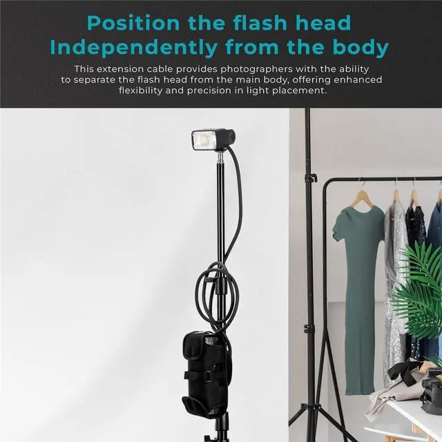 Alt view image 5 of 7 - Flashpoint EC-200II Portable Extension Cable for the H200II Speedlight Flash head for the eVOLV 200 Pro II