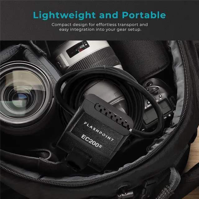 Alt view image 6 of 7 - Flashpoint EC-200II Portable Extension Cable for the H200II Speedlight Flash head for the eVOLV 200 Pro II