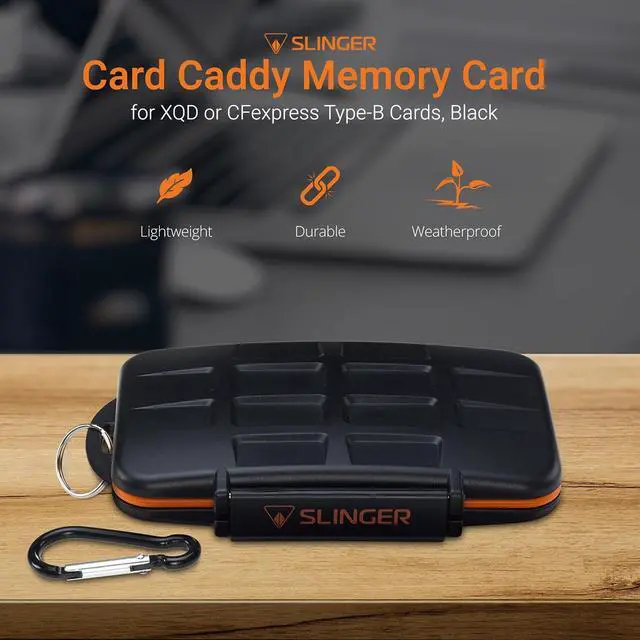 Alt view image 2 of 7 - Slinger Card Caddy Memory Card Case for XQD or CFexpress Type-B Cards, Black