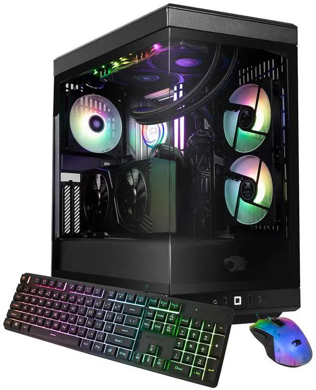 Alt view image 8 of 14 - iBUYPOWER Y40 PRO Black Gaming PC Desktop - AMD Ryzen 7 9700X - AMD Radeon RX 9070XT 16GB - 32GB DDR5 RGB - 1TB NVMe SSD - Y40BA7R97XT02