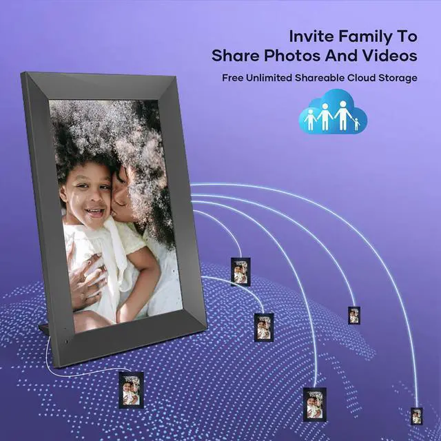 Alt view image 7 of 8 - Cozyla 10.1" WXGA Wi-Fi Touchscreen Digital Picture Frame, Black