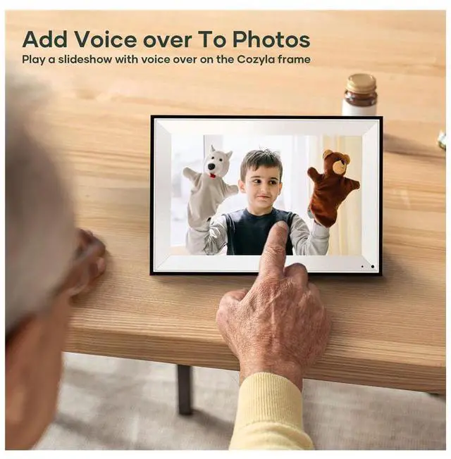 Alt view image 4 of 7 - Cozyla 10.1" WXGA Wi-Fi Rechargeable Touchscreen Digital Picture Frame, Black