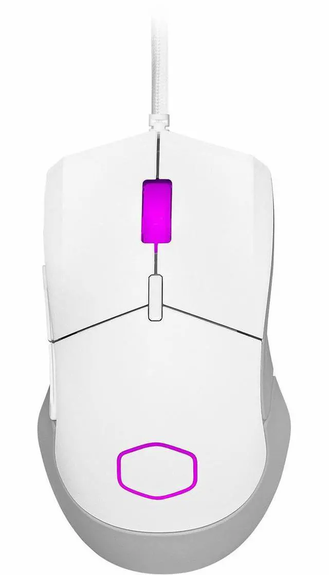 Alt view image 11 of 15 - cooler master mm310 gaming mouse white with adjustable 12,000 dpi optical sensor, ultraweave cable, ptfe feet and masterplus+ software (mm-310-wwol1)