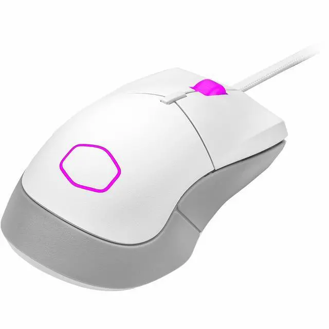 Alt view image 12 of 15 - cooler master mm310 gaming mouse white with adjustable 12,000 dpi optical sensor, ultraweave cable, ptfe feet and masterplus+ software (mm-310-wwol1)