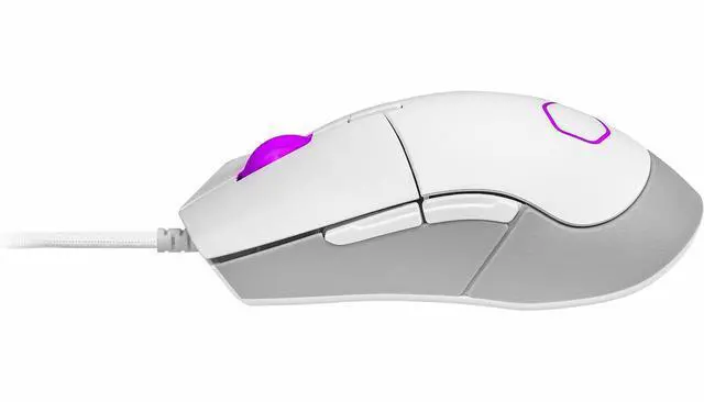 Alt view image 13 of 15 - cooler master mm310 gaming mouse white with adjustable 12,000 dpi optical sensor, ultraweave cable, ptfe feet and masterplus+ software (mm-310-wwol1)